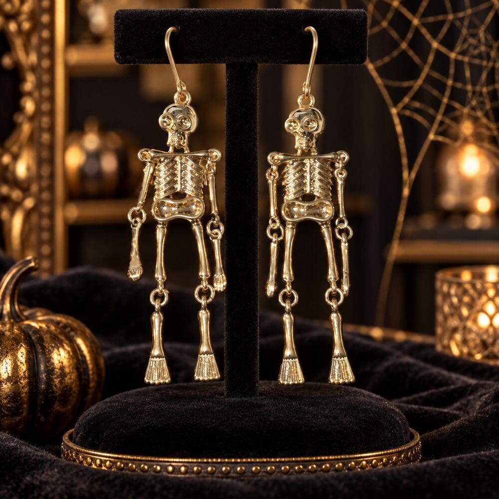 Leith Jack-o-lantern Pumpkin Halloween Spooky Drop Trick Treat Beaded Earrings